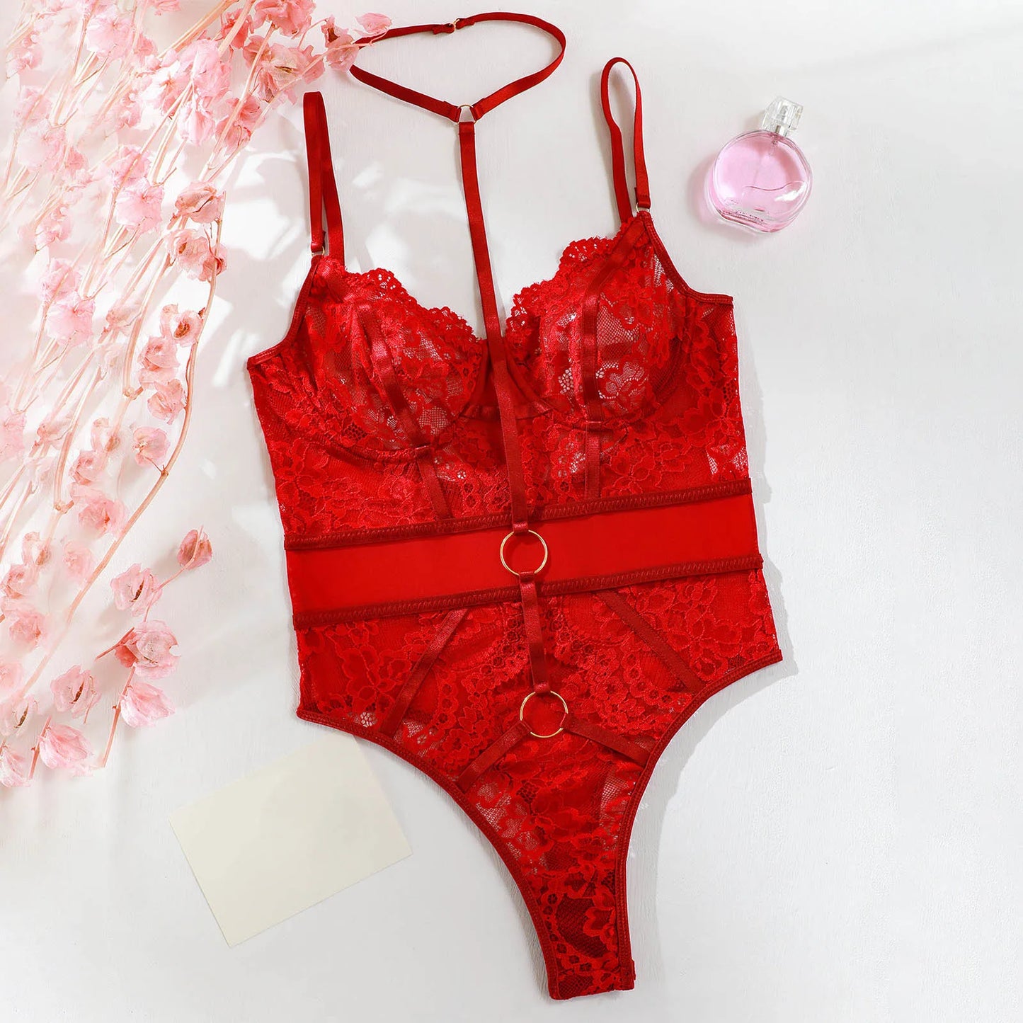Crimson Embrace Bodysuit