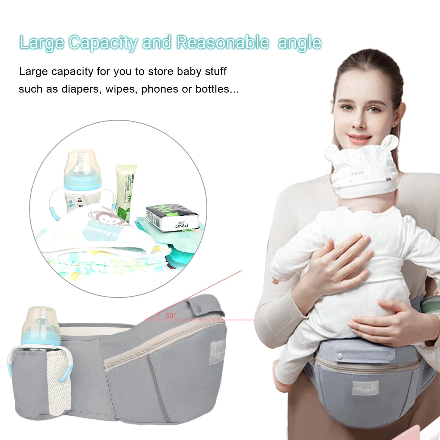 CarryEase Pro: Ergonomic Baby Carrier & Waist Stool