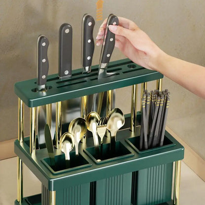 New Kitchen Cutlery Holder Spoon Fork Chopstick Storage Rack Utensils Organizer Box Multifunctional Spoon Drain Storage Rack