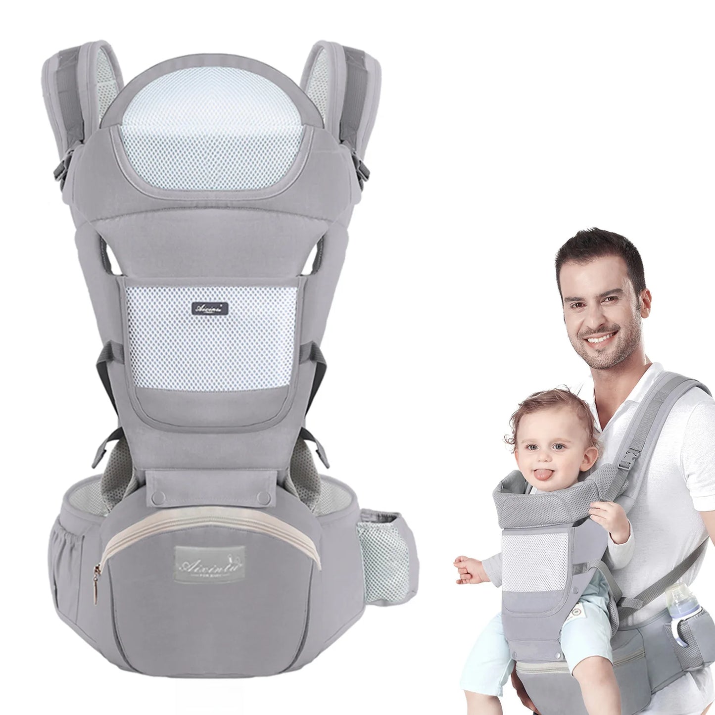 CarryEase Pro: Ergonomic Baby Carrier & Waist Stool