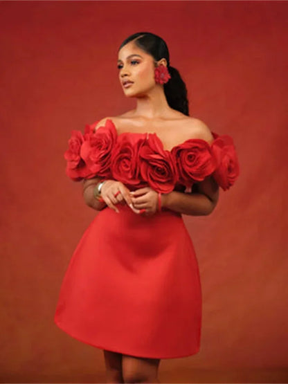 Petal Charm A-Line Dress