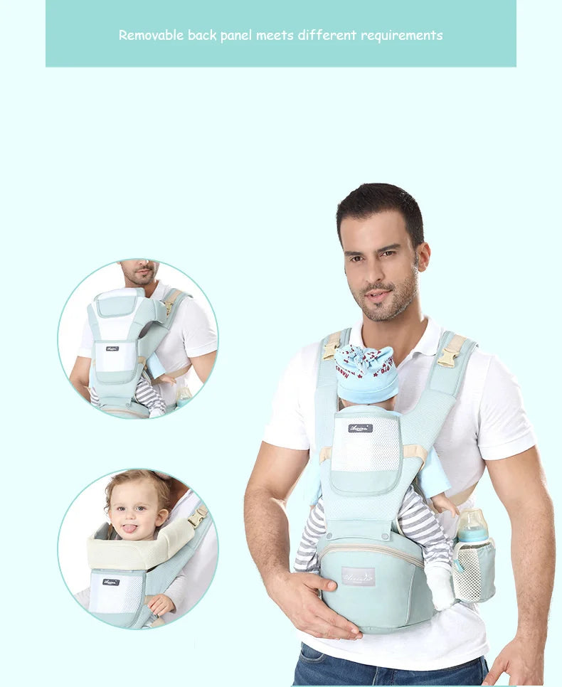 CarryEase Pro: Ergonomic Baby Carrier & Waist Stool